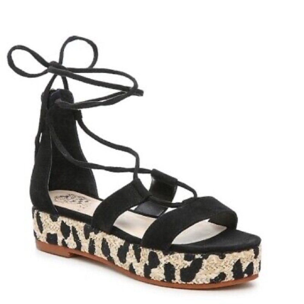 VINCE CAMUTO LEOPARD ESPADRILLE SANDALS